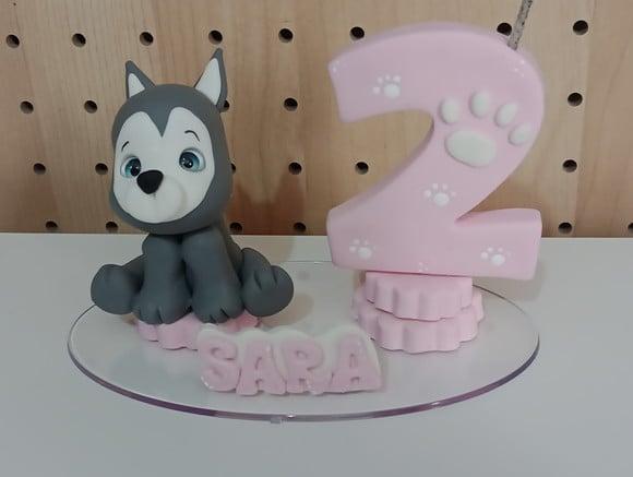 Topo de Bolo Cachorrinho de Biscuit