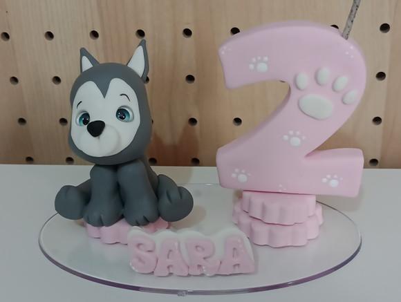 Topo de Bolo Cachorrinho de Biscuit