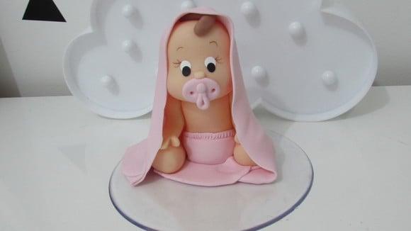 Topo de Bolo Chá de Bebê Menina