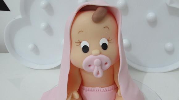 Topo de Bolo Chá de Bebê Menina