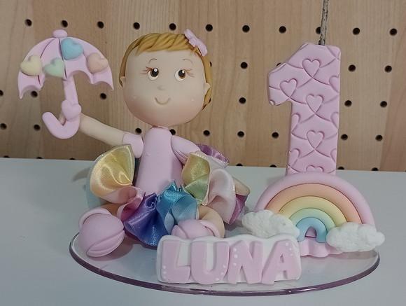 Topo de Bolo Chuva de Amor Menina
