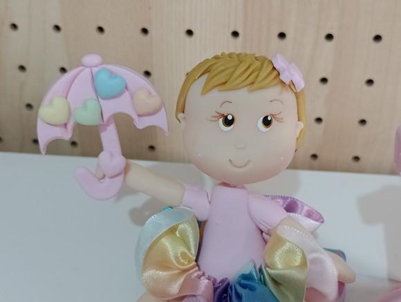 Topo de Bolo Chuva de Amor Menina