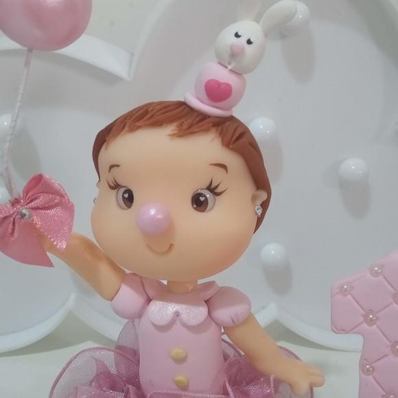 Topo de Bolo Circo Rosa de Biscuit