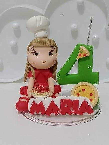 Topo de Bolo de Bscuit Menina Tema Itália