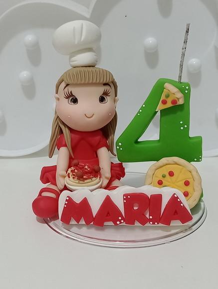Topo de Bolo de Bscuit Menina Tema Itália