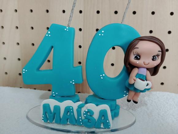 Topo de Bolo Festa Adulto Quarentei com Café