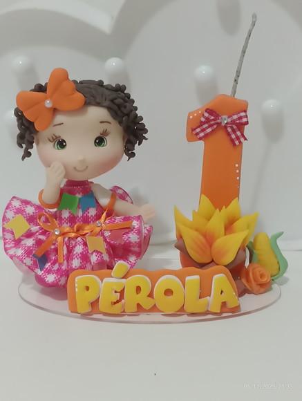 Topo de Bolo Festa Junina com Vela Personalizado