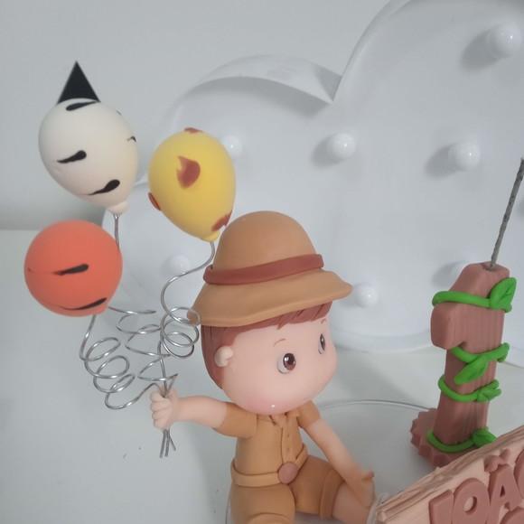 Topo de Bolo Festa Safari Menino com Balões