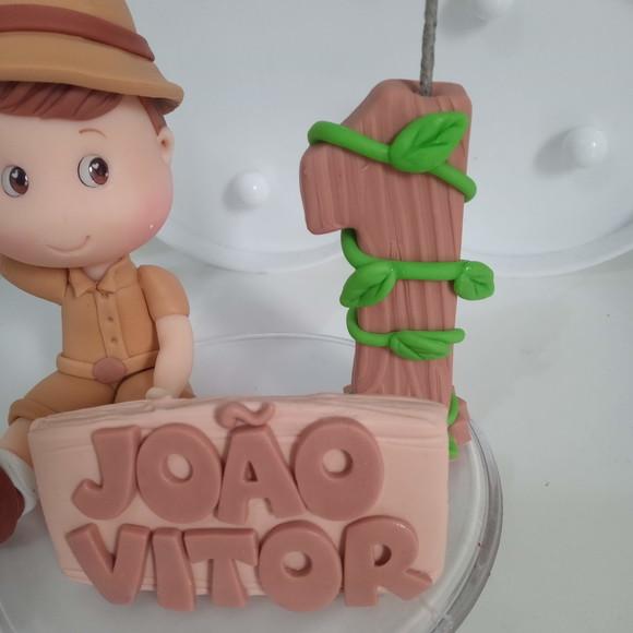 Topo de Bolo Festa Safari Menino com Balões