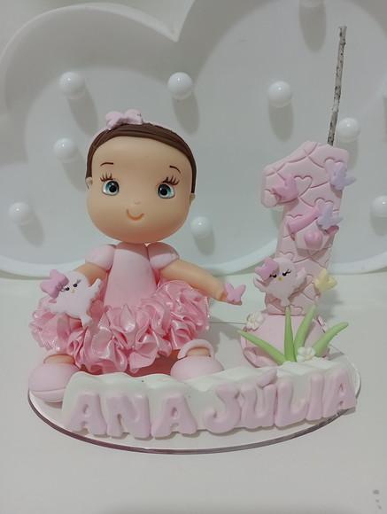 Topo de Bolo Jardim Encantado de Biscuit com Nome