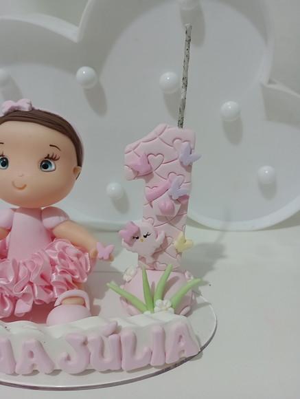 Topo de Bolo Jardim Encantado de Biscuit com Nome