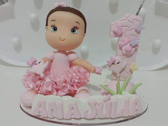 Topo de Bolo Jardim Encantado de Biscuit com Nome