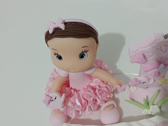 Topo de Bolo Jardim Encantado de Biscuit com Nome