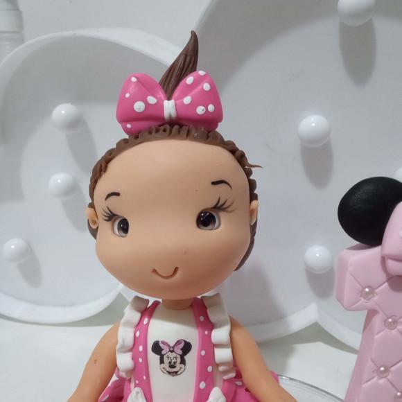 Topo de Bolo Menina com Vela e Nome