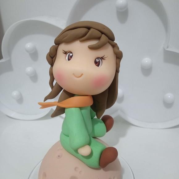 Topo de Bolo Menina Pequeno Príncipe