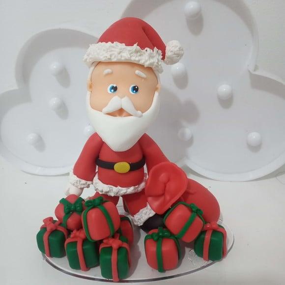 Topo de Bolo Papai Noel de Biscuit