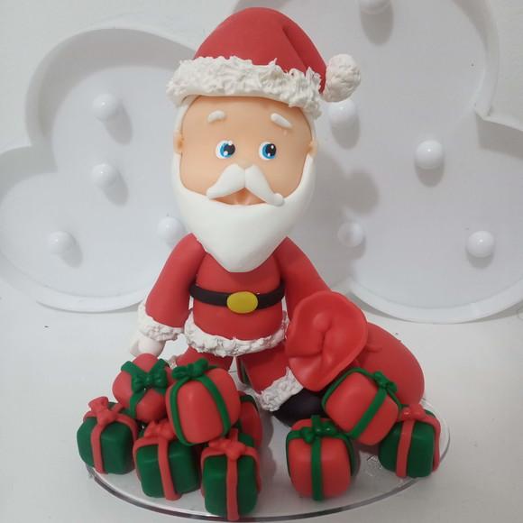 Topo de Bolo Papai Noel de Biscuit