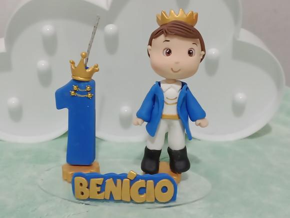 Topo de Bolo Príncipe Personalizado Vela Realeza