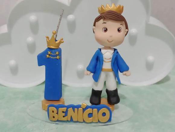 Topo de Bolo Príncipe Personalizado Vela Realeza