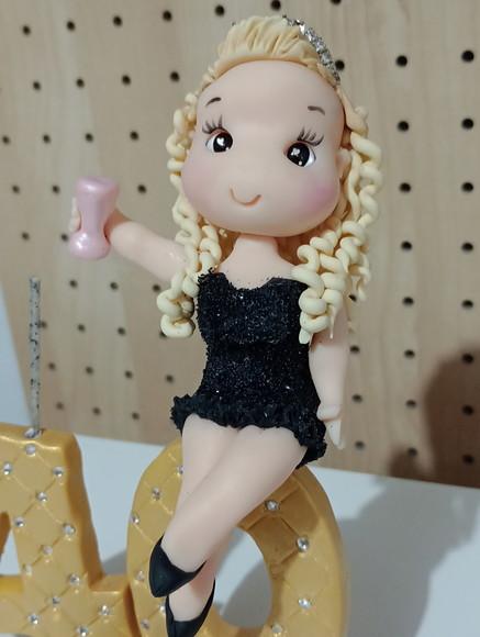 Topo de Bolo Quarentei Biscuit Personalizado Luxo