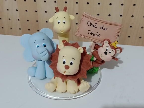Topo de Bolo Safari Pequeno com Nome