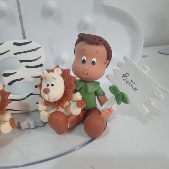 Topo de Bolo Safari para Gêmeos