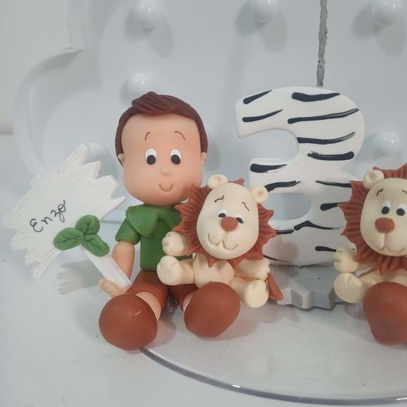 Topo de Bolo Safari para Gêmeos