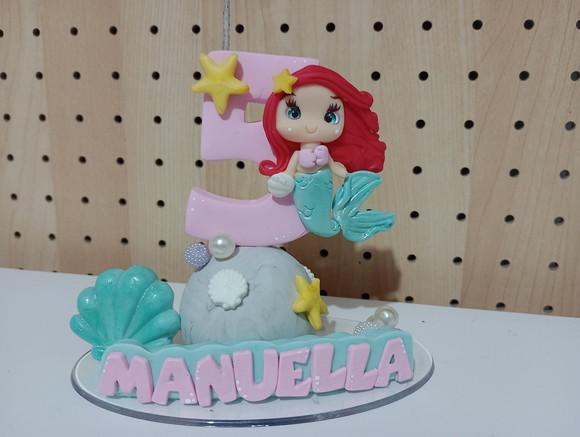 Topo de Bolo Sereia Decorado