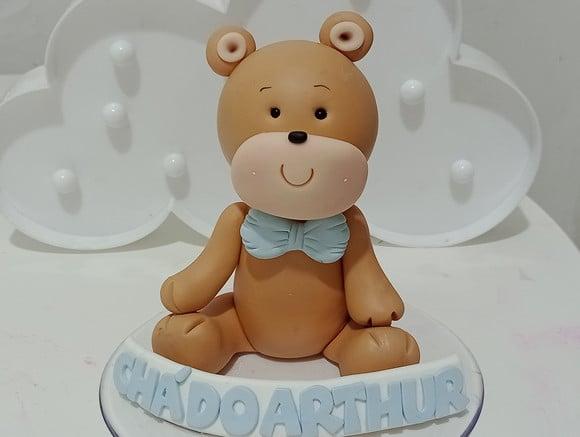 Topo de Bolo Ursinho com Nome