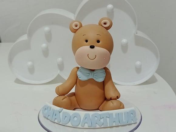 Topo de Bolo Ursinho com Nome