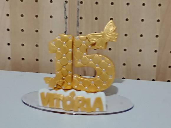 Vela 15 Anos Borboletas de Biscuit