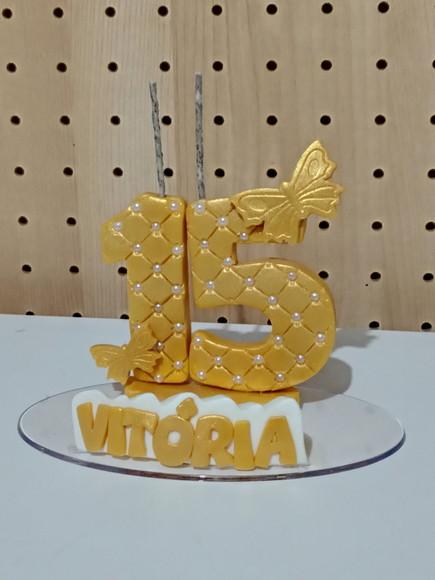 Vela 15 Anos Borboletas de Biscuit
