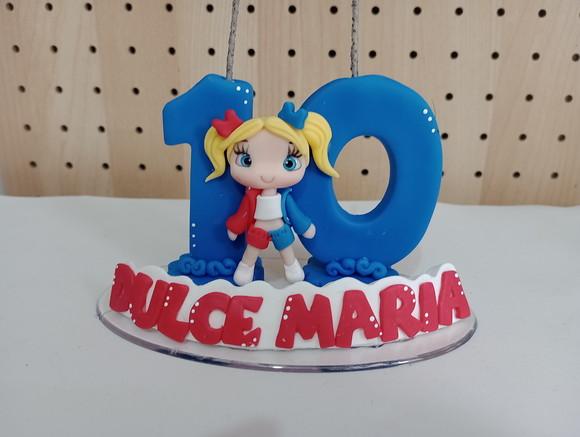 Vela Arlequina com Aplique de Biscuit Dois Dígitos