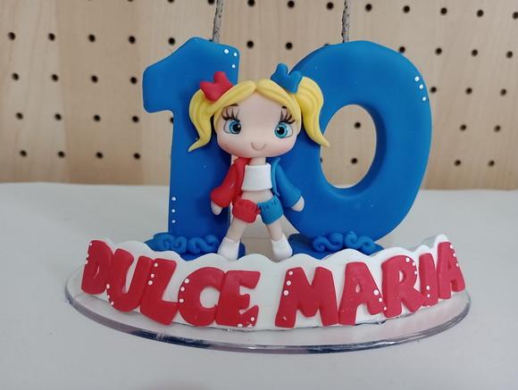 Vela Arlequina com Aplique de Biscuit Dois Dígitos