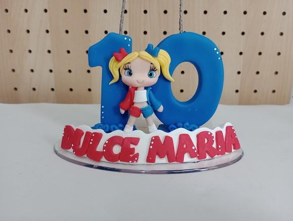 Vela Arlequina com Aplique de Biscuit Dois Dígitos