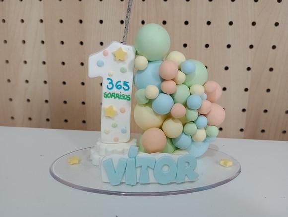 Vela Biscuit 365 Sorrisos Aniversário Personalizada