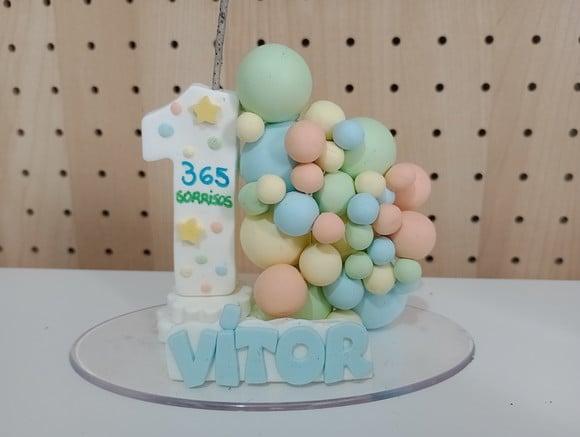 Vela Biscuit 365 Sorrisos Aniversário Personalizada