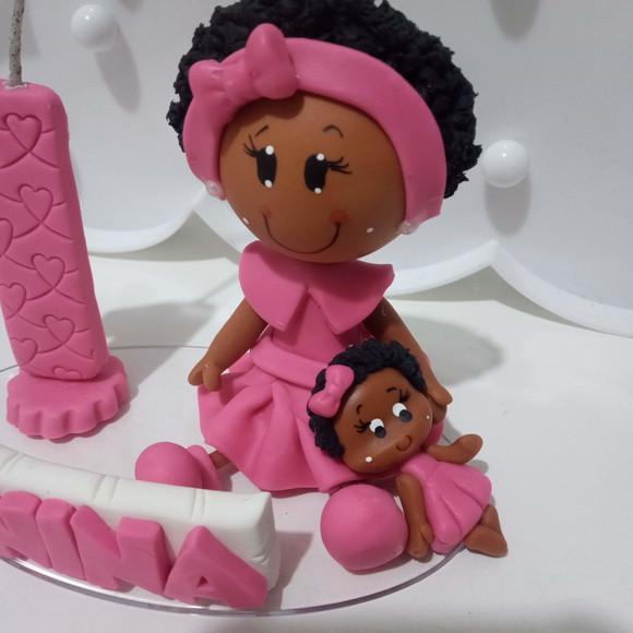Vela Boneca Afro de Biscuit