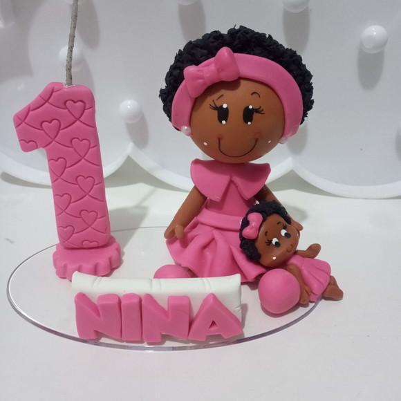 Vela Boneca Afro de Biscuit
