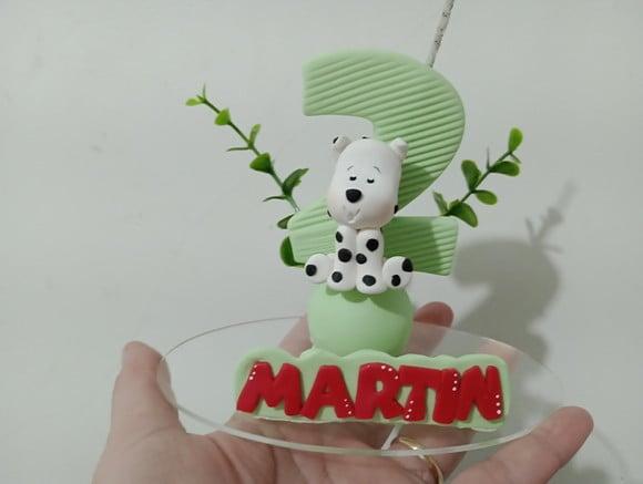 Vela Cachorrinho de Biscuit com Nome