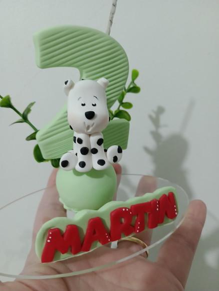 Vela Cachorrinho de Biscuit com Nome