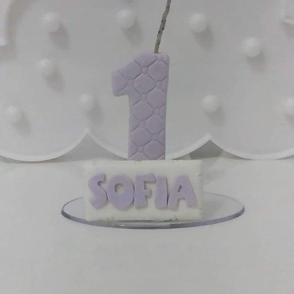 Vela de Biscuit com Nome