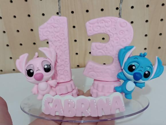 Vela de Biscuit Stitch Dois Dígitos