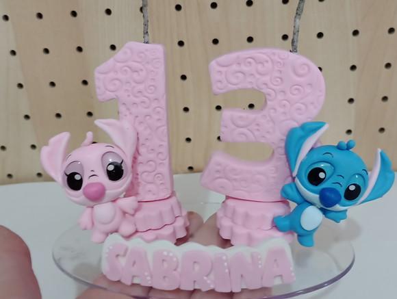 Vela de Biscuit Stitch Dois Dígitos