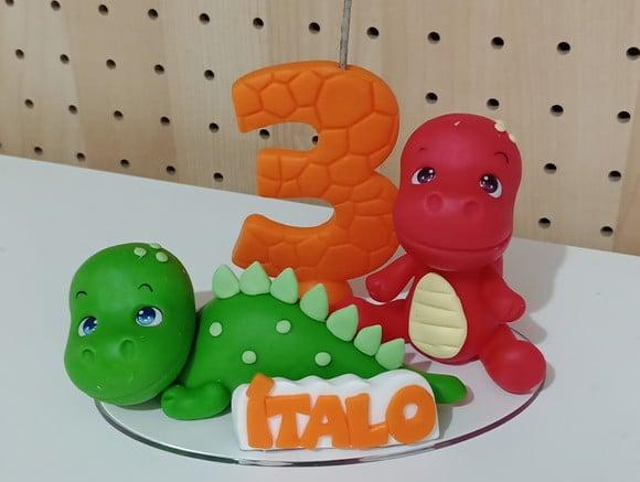 Vela Dinossauros de Biscuit com Nome