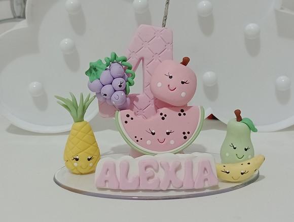 Vela Frutinhas com Carinha de Biscuit com Nome
