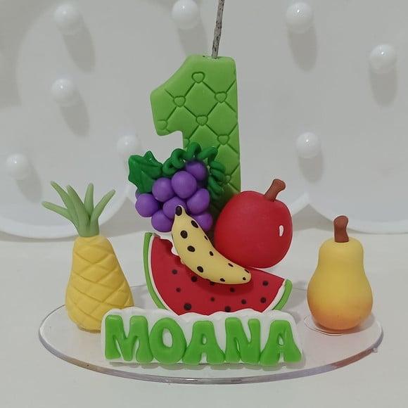 Vela Frutinhas de Biscuit com Nome