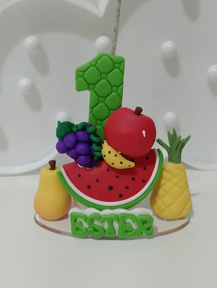 Vela Frutinhas de Biscuit com Nome