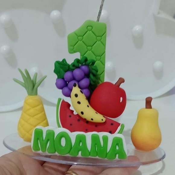 Vela Frutinhas de Biscuit com Nome
