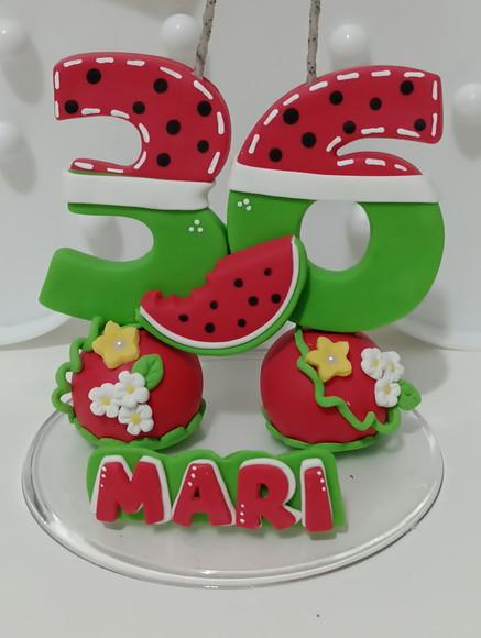 Vela Melancia de Biscuit para Festa Adulto